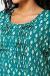 Naiduhall Cotton Full Length Nightdress - Dark Green — thumbnail 7